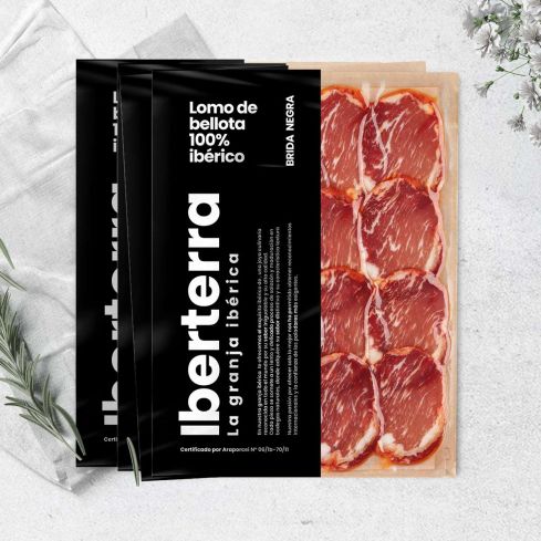 Lomo de bellota 100% ibérico loncheado a cuchillo