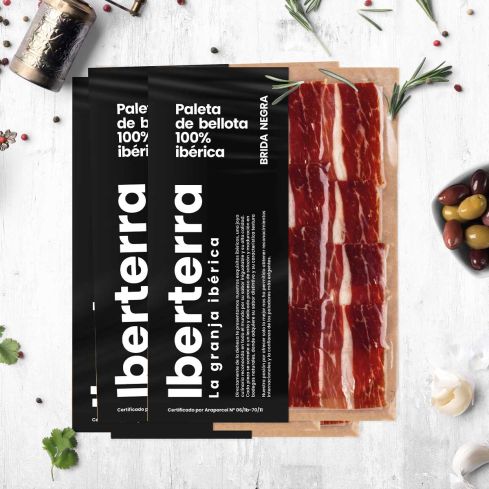 Paleta de bellota 100% ibérica loncheada a cuchillo